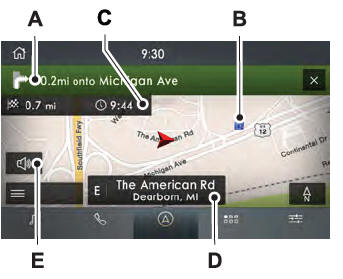 Lincoln Aviator. Route Guidance